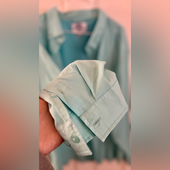 AFTCO Aqua Blue Long Sleeve Button Down Vented Fishing Shirt, Size 2X - Picture 6 of 6